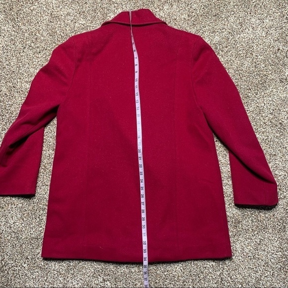Pendleton Double Breast Peacoat Red Wool Size 12 - Picture 7 of 13